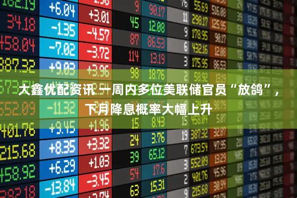 大鑫优配资讯 一周内多位美联储官员“放鸽”，下月降息概率大幅上升
