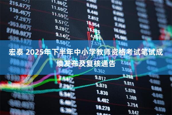 宏泰 2025年下半年中小学教师资格考试笔试成绩发布及复核通告