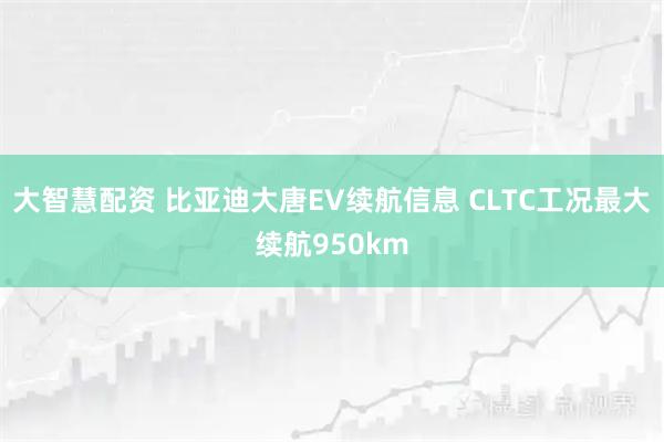大智慧配资 比亚迪大唐EV续航信息 CLTC工况最大续航950km